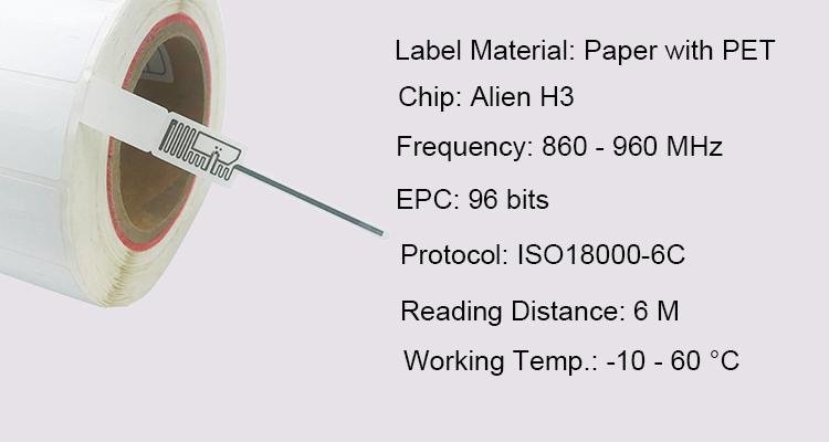 Customized UHF Long Range Small Size Security RFID 860-960 MHz Jewelry Labels 2