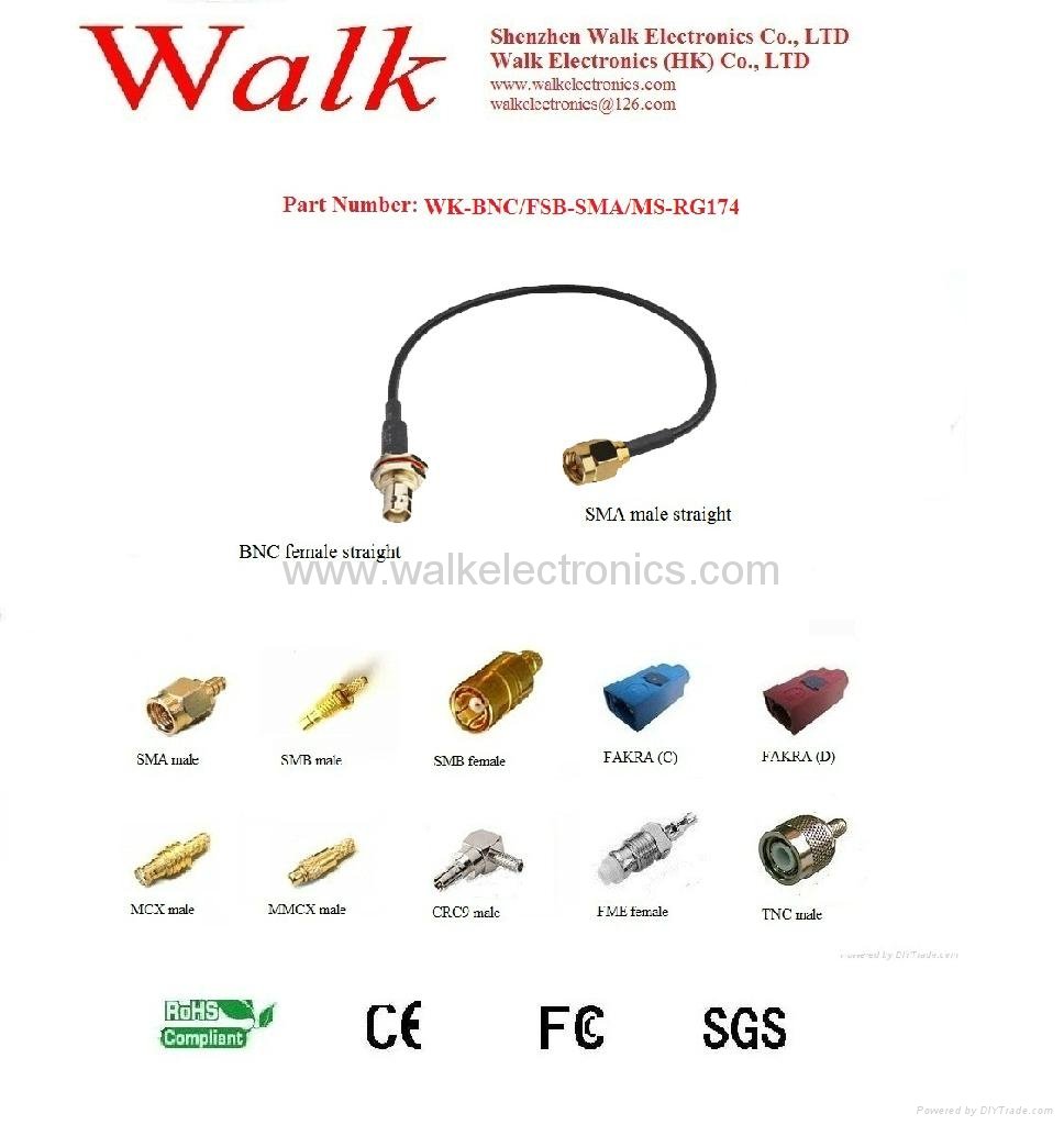 RF cable/Pigtails/Jumper cable/Interface Cable(WK-BNC/FSB-SMA/MS-RG174)