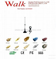 433MHz Antenna: 433MHz whip antenna, SMA male connector