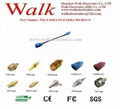 RF cable assembly/Pigtails/Jumper Cable: FAKRA female straight to FAKRA male