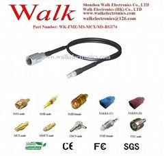 RF cable assembly/Pigtails/Jumper Cable: FME male straight to MCX male straight