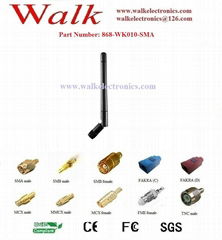 SMA male Rotatable 868MHz rubber Antenna flexible 868MHz UHF stubby antenna