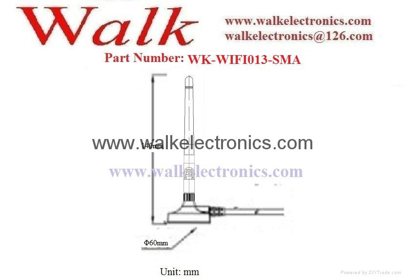 WiFi/2.4GHz /Zigbee Antenna with magnetic, patch, glass mount(WK-WIFI013) 2