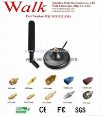 WiFi/2.4GHz /5.0-5.8GHz dual band Antenna with magnetic mount(WK-WIFI022-SMA)