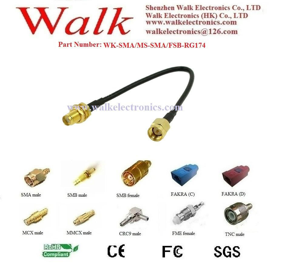 sma male sma female rg174 cable, sma rg174 gps antenna cable,sma extension cable