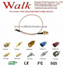 SMA female MMCX male rg316 cable, SMA extension cable, MMCX RG316 cable