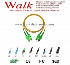 Optical Fiber Patch Cord, fiber jumper cable, duplex SC to SC, single mode 9/125