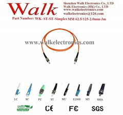 Fiber Patch Cord, fiber jumper cable, simplex ST to ST, multi mode 62.5/125