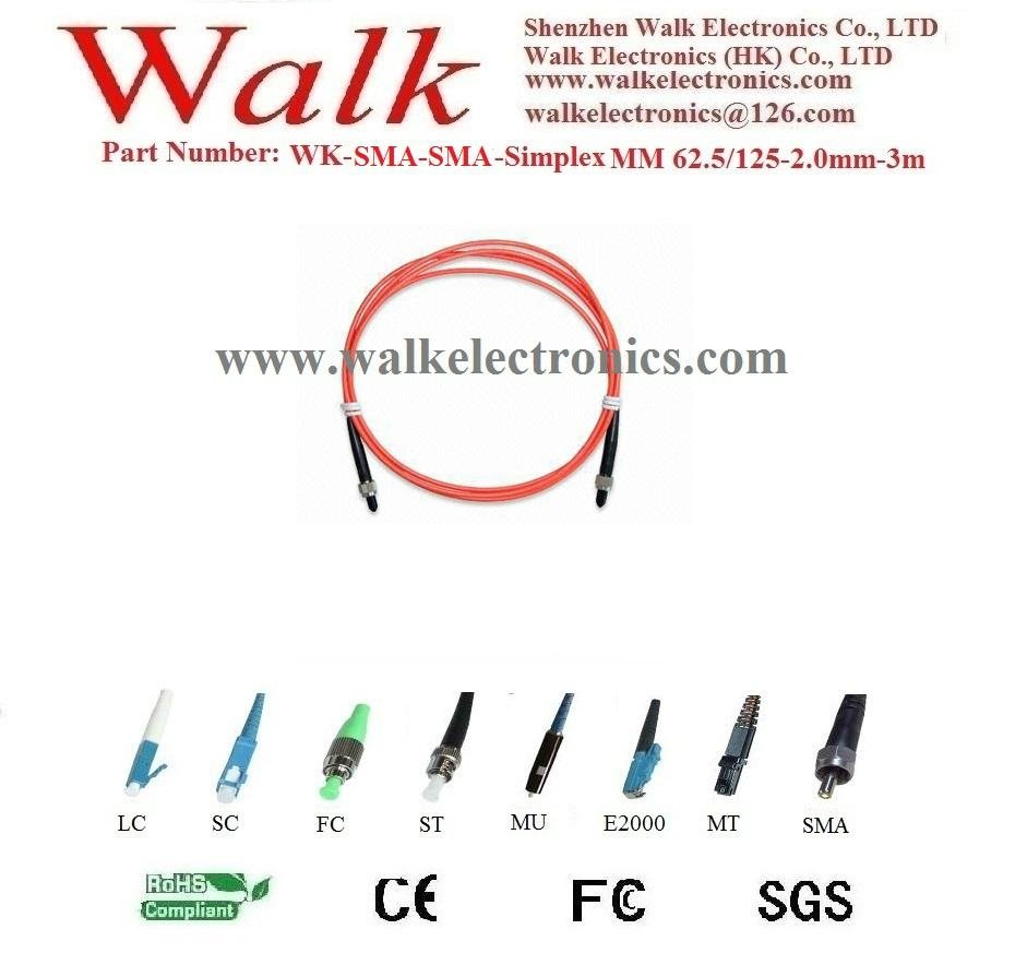 Fiber Patch Cord, fiber jumper cable, simplex SMA to SMA, multi mode 62.5/125