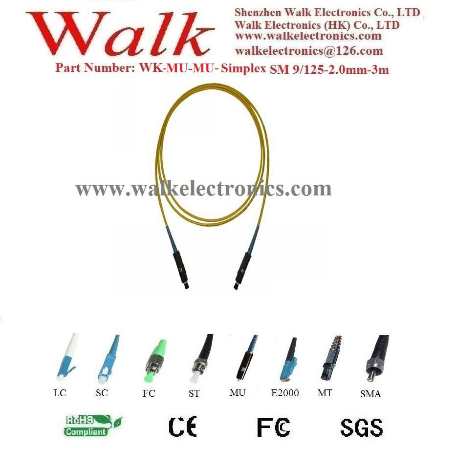 Fiber Patch Cord, fiber jumper cable, simplex MU to MU, single mode 9/125