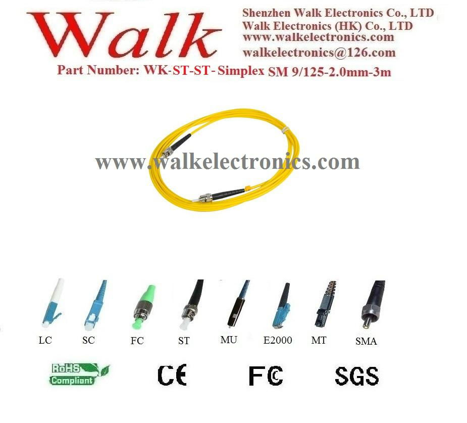 Fiber Patch Cord, fiber jumper cable, simplex ST to ST, single mode 9/125