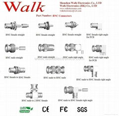 BNC connector for RG174, RG178, RG179, RG316 cable, BNC antenna connector