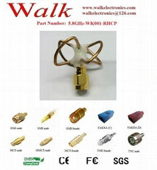 5.8GHz antenna, 4 Clover leaf, SMA male connector, RHCP circular polarization