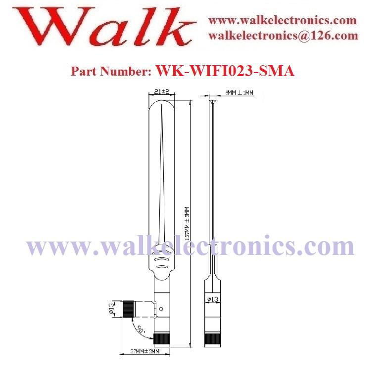 RP-SMA male 5dbi flexible 2.4GHz 5.0-5.8GHz dual band wifi rubber stubby antenna 2
