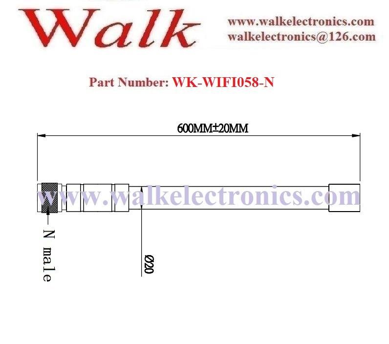 60cm length n male 12 dbi high gain waterproof wifi 2.4GHz fiber glass antenna 2