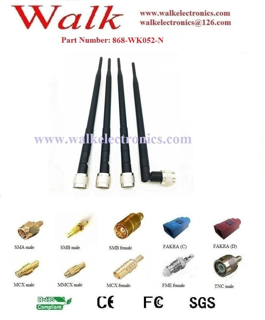 295mm length 7.0dBi high gain N male foldable 868MHz UHF RFID antenna