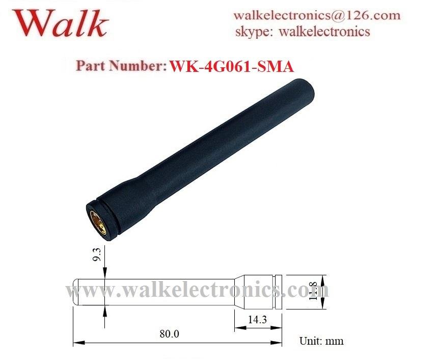 waterproof 80mm length SMA male straight gsm 3g 4G LTE rubber stubby antenna 2