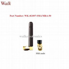 omni direction 50mm length small size sma male right angle 4G LTE rubber antenna