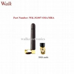 short SMA male angle 50mm length small gprs multi band  GSM 3G rubber antenna