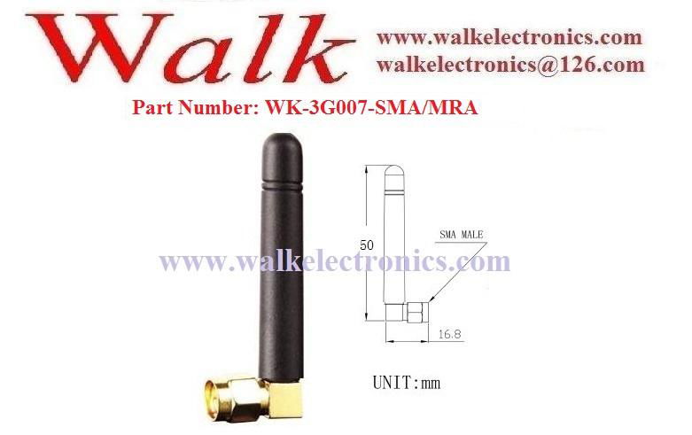 short SMA male angle 50mm length small gprs multi band  GSM 3G rubber antenna 2