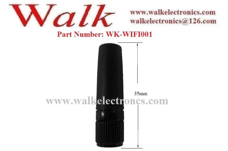 35mm length RP-SMA male small size omni directional 2.4GHz WiFi stubby antenna 2