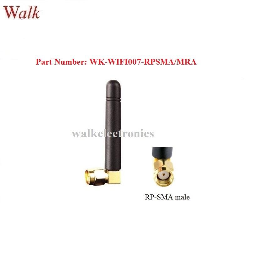 RP-SMA male angle 50mm size short omni direction wifi 2.4GHz stubby sma antenna