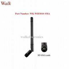 110mm length foldable RP-SMA male omni directional 2.4GHz WiFi rubber antenna