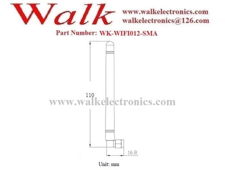 110mm white color omni directional RP-SMA male angle 2.4ghz zigbee wifi antenna 2