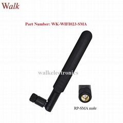 RP-SMA male 5dbi flexible 2.4GHz 5.0-5.8GHz dual band wifi rubber stubby antenna