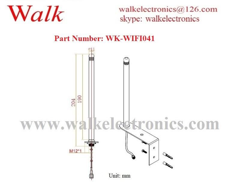 5dbi outdoor omni directional wall mount wifi aerial bracket 2.4GHz car antenna 2