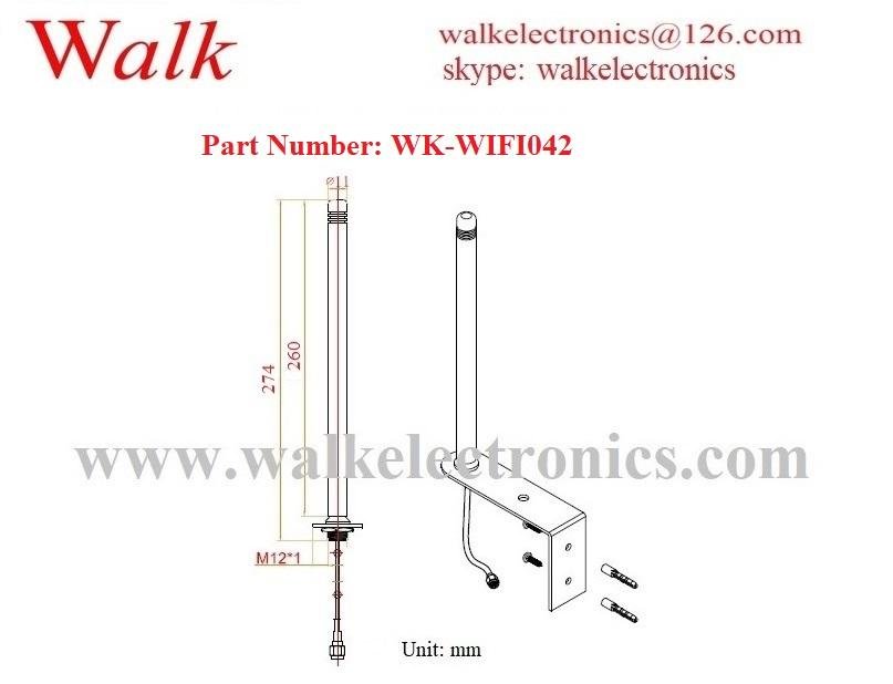 7.0dbi high gain outdoor use bracket wall mount omni direct 2.4GHz wifi antenna 2