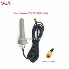 screw mount small size waterproof outdoor use 2.4GHz wifi rubber antenna