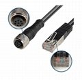 RJ45 to 8pin M12 waterproof extension adapter electric connector cable 2