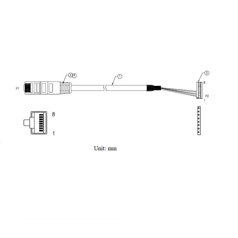 RJ45 8P8C to 8P3C extension adapter electric connector cable 2