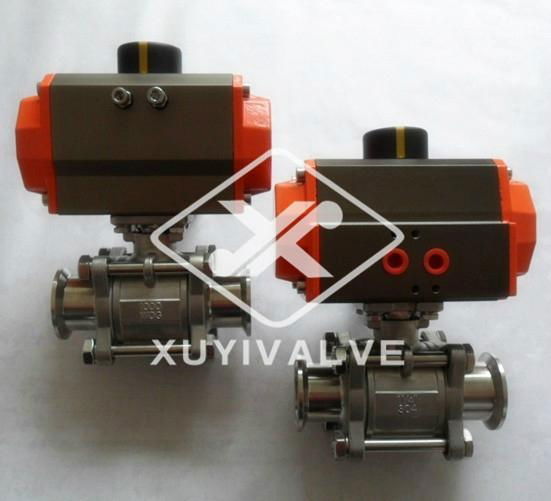 pneumatic three way ball valve