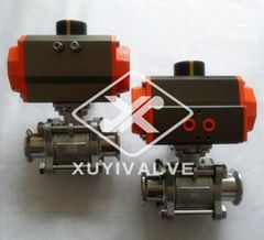 pneumatic three way ball valve