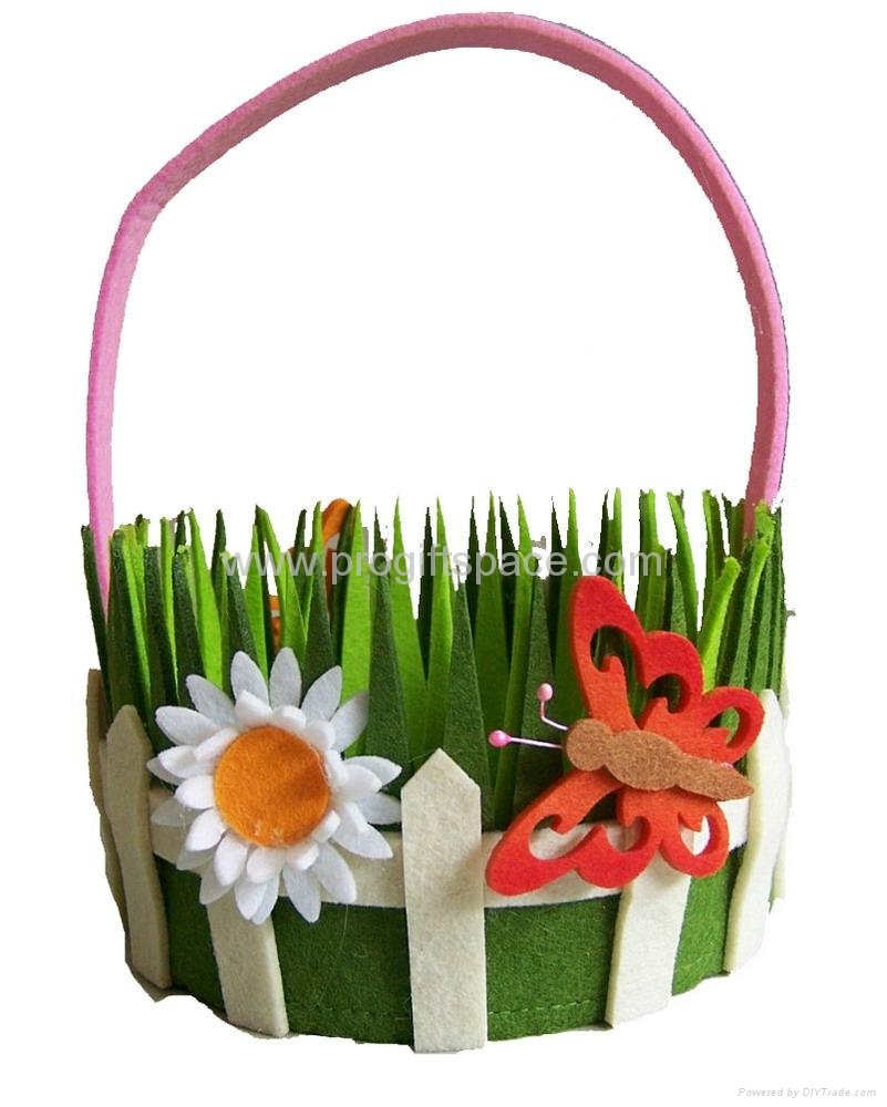 High Quality New Felt  Easter Felt Basket Children Gift Promotion Home Decor 1