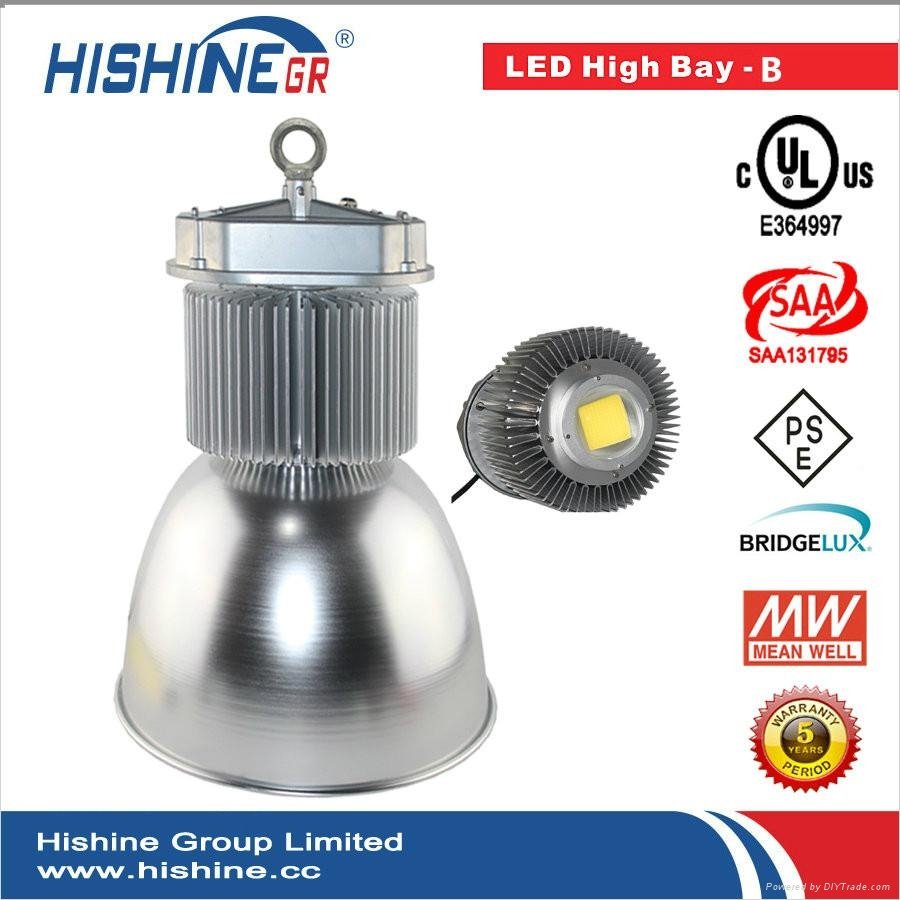 UL DLC SAA CE Approved led light bulbs highbay 200w with 130lm/w super brightnes