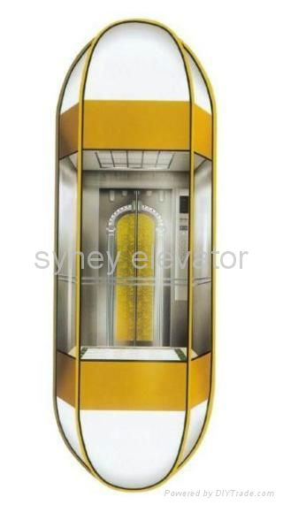 1000kg Round Cabin Panoramic Elevator With 3 Sides Glass(LL-024) 