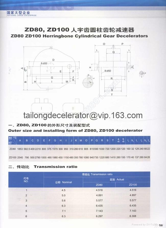 ZD80 ZD100 Herringbone cylindrical gear decelerators on the on the hoist 3