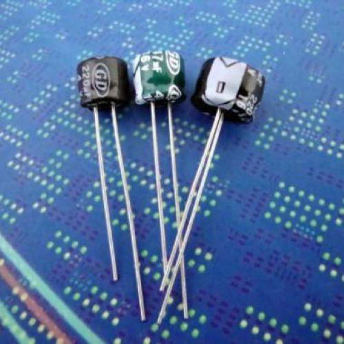 Short fat 5mm high aluminum electrolytic capacitor 3