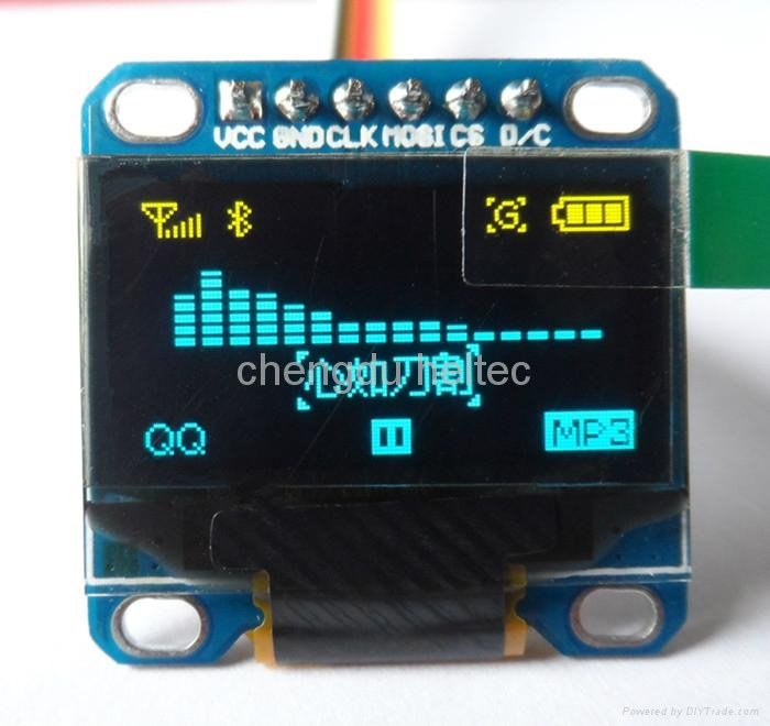 0.96 inch 168*64 blue-yellow OLED model  SPI  for Arduino