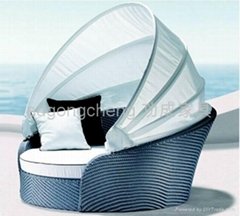 2013 leisure Aluminum Rattan beach chair Chaise lounge sun lounge sun bed