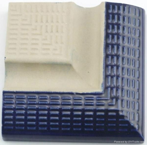 Cobalt blue finger internal corner pool tile 2