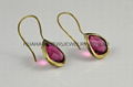 bezel gemstone jewelry bezel gemstone earring Korea hot sale,USA fashion design  1