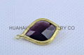 bezel gemstone earring finding leaf-drop shaped bezel crystal 3