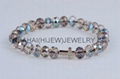 8mm  glass beads  bracelet with cz micro