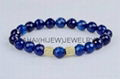 8mm blue faceted agate bracelet with micro pave beads.stone bracelet 1