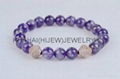 10mm amethyst bracelet with micro pave