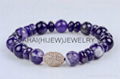 10mm amethyst bracelet with micro pave beads.stone jewelry 3